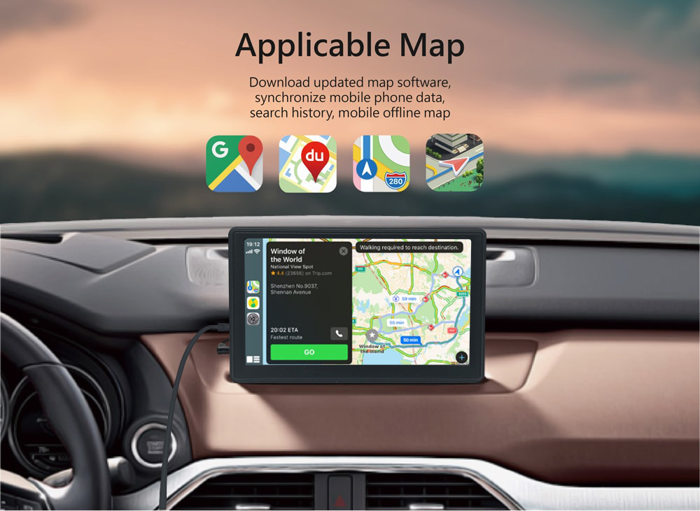Wireless Apple CarPlay Dashboard Console 2.0 Portable Wireless Touchscreen Carplay&Android Auto Unit for Any Car - Image 6