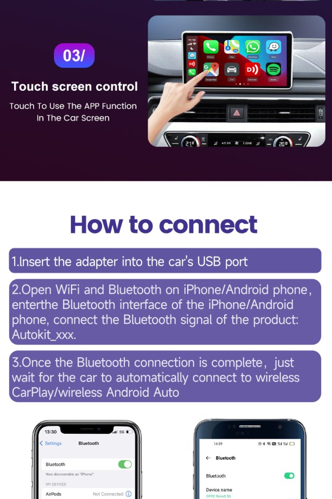 Carlinkit 5.0 (2air): Upgrade Your Wired CarPlay and Android Auto to ...