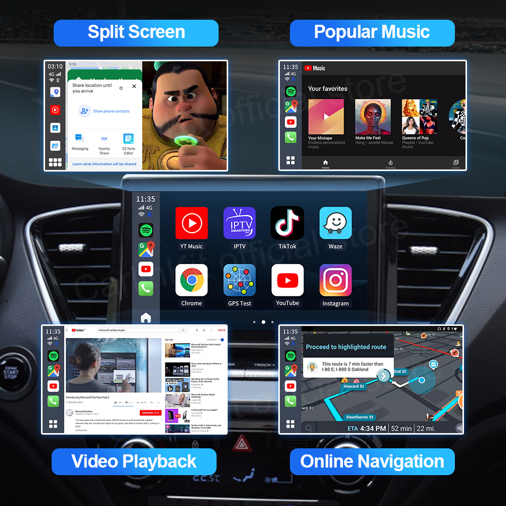 CarlinKit CarPlay Ai TV Box LED Plus Android13 Qualcomm 6225 8-Core Wireless CarPlay Android Auto Netflix YouTube - Image 4