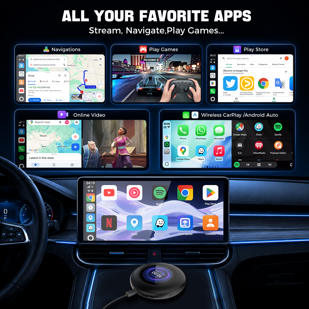 Carlinkit Tbox Ultra 3 — Android 15 × Qualcomm 6350 × 5G LTE × 3 CarPlay Protocols × Integrated LCD Screen 8+128GB — The Most Powerful AI Box for Your Car - Image 5