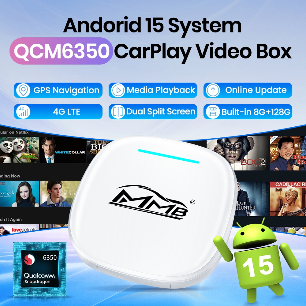 Max Ultra AI Box - Qualcomm 8-Core QCM6350, Android 15, 8GB RAM + 128GB ROM, 4G LTE, Split Screen Multimedia Adapter