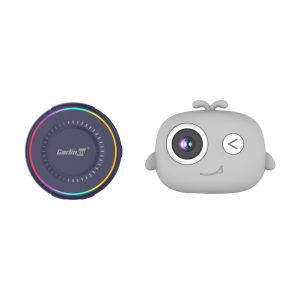 Carlinkit DashVue Wireless CarPlay & Android Auto Adapter with 1080P Rear Seat Baby Camera – Night Vision, Split Screen